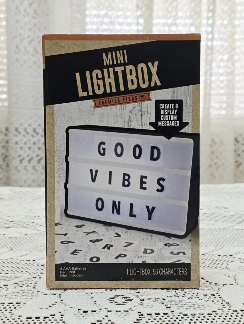 New Mini Light Box Message Board Light Up Battery Operated Home Shelf Wall Decor